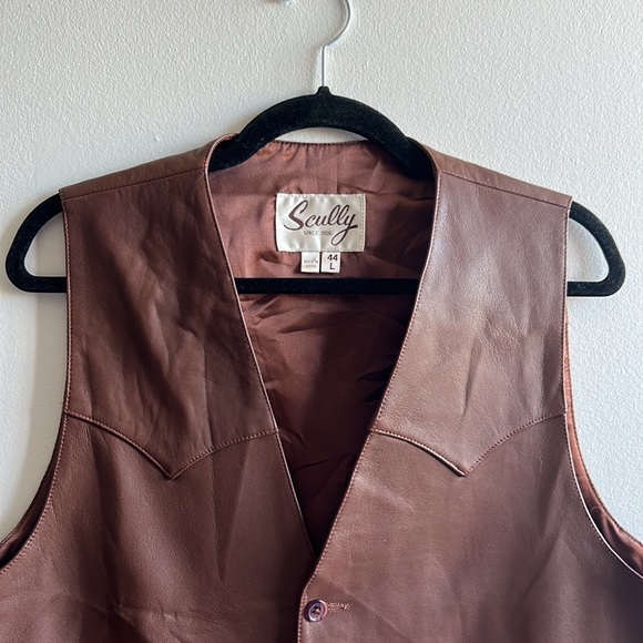 Brown Scully Leather Vest Large - Picture 8 of 9